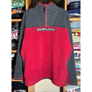 Vintage Nautica Fleece Quarter Zip Pullover Sweater